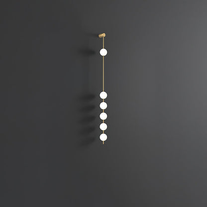 Vertical Balls Wall Lamp - LED Brass Sconce for Indoor Use