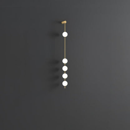 Vertical Balls Wall Lamp - LED Brass Sconce for Indoor Use