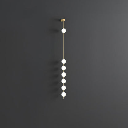 Vertical Balls Wall Lamp - LED Brass Sconce for Indoor Use