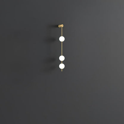 Vertical Balls Wall Lamp - LED Brass Sconce for Indoor Use