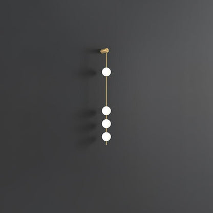 Vertical Balls Wall Lamp - LED Brass Sconce for Indoor Use