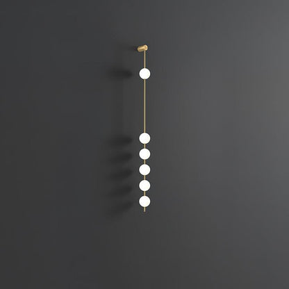 Vertical Balls Wall Lamp - LED Brass Sconce for Indoor Use