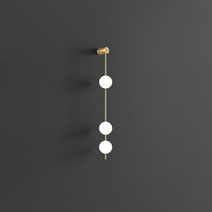 Vertical Balls Wall Lamp - LED Brass Sconce for Indoor Use