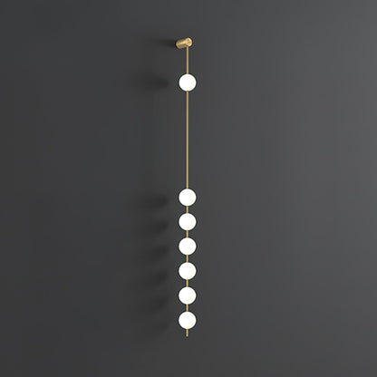 Vertical Balls Wall Lamp - LED Brass Sconce for Indoor Use