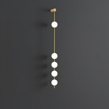 Vertical Balls Wall Lamp - LED Brass Sconce for Indoor Use