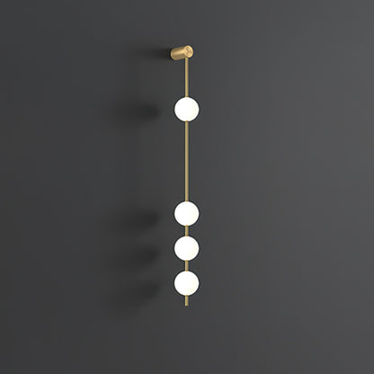 Vertical Balls Wall Lamp - LED Brass Sconce for Indoor Use