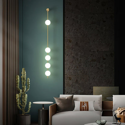 Vertical Balls Wall Lamp - LED Brass Sconce for Indoor Use
