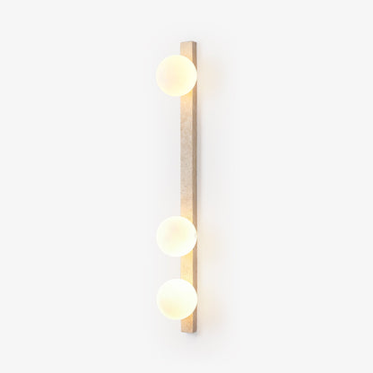 Vertical Travertine Wall Sconce with LED Lighting, Modern Design