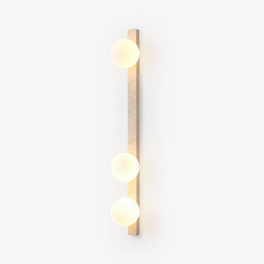 Vertical Travertine Wall Sconce with LED Lighting, Modern Design