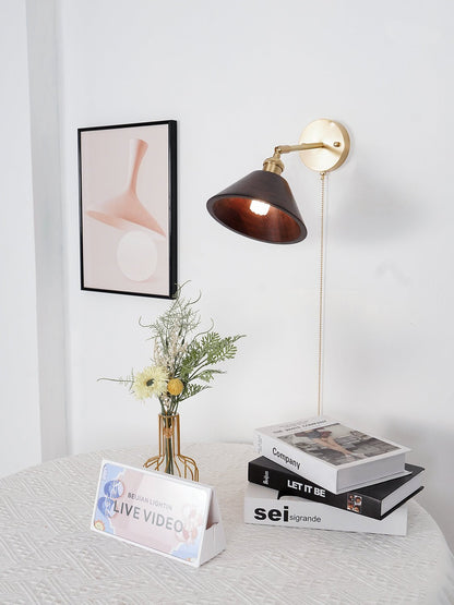 Vintage Wood Wall Lamp with LED Light - Rustic Home Decor