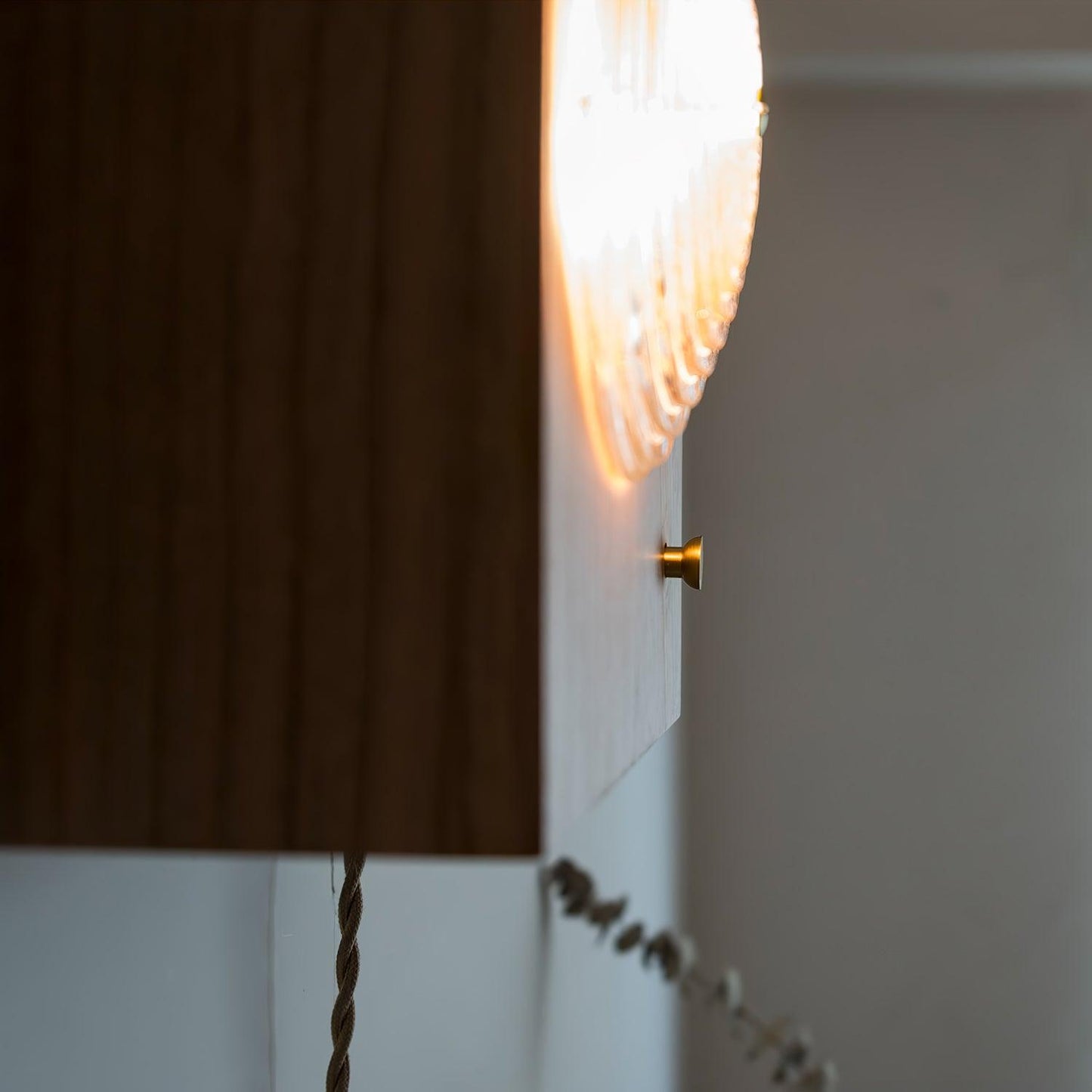 Vintage Camera Wall Lamp with LED Light and Wood Shade