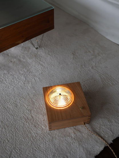 Vintage Camera Wall Lamp with LED Light and Wood Shade
