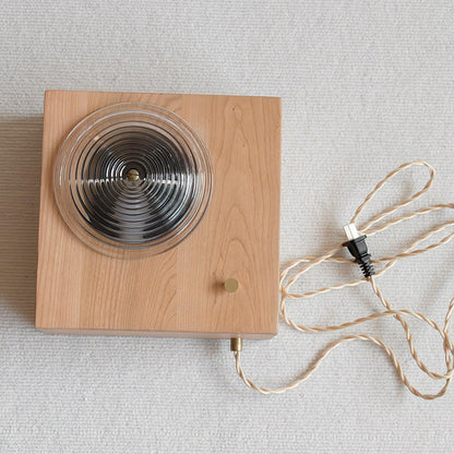 Vintage Camera Wall Lamp with LED Light and Wood Shade