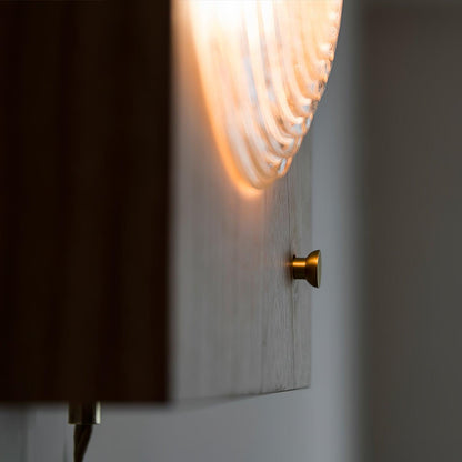 Vintage Camera Wall Lamp with LED Light and Wood Shade