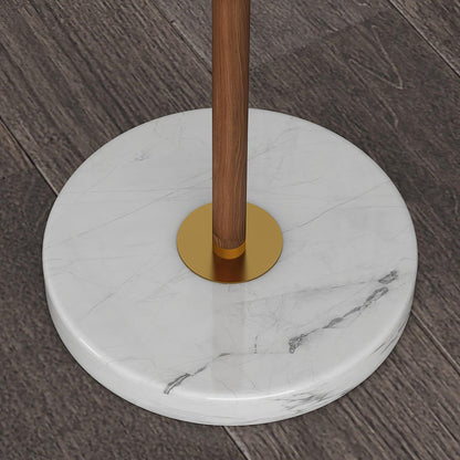 Vintage Pleated Floor Lamp with Marble Base and LED Light
