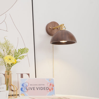 Vintage Wood Wall Lamp with LED Light - Rustic Home Decor