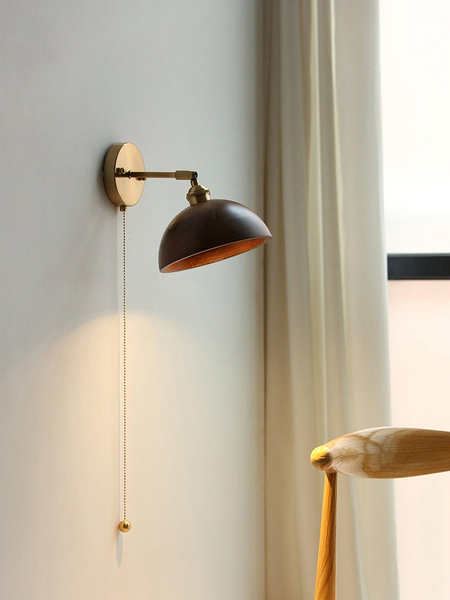 Vintage Wood Wall Lamp with LED Light - Rustic Home Decor