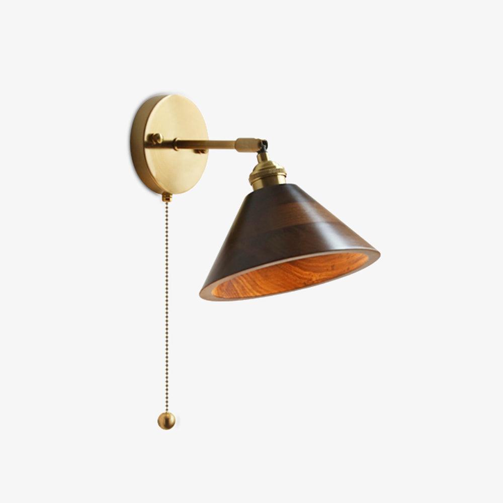 Vintage Wood Wall Lamp with LED Light - Rustic Home Decor