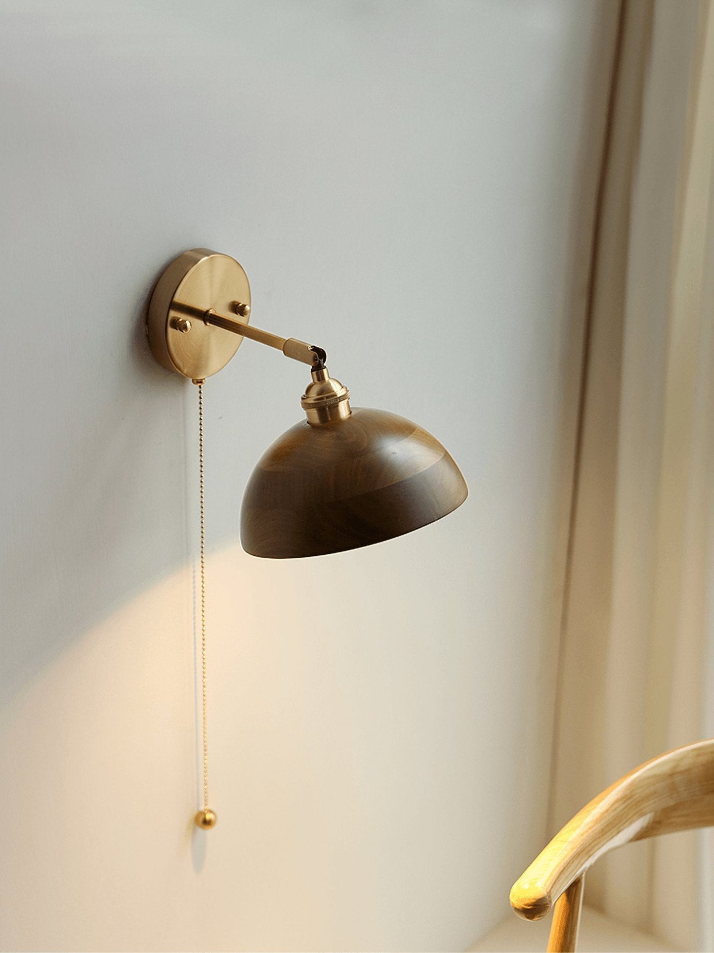 Vintage Wood Wall Lamp with LED Light - Rustic Home Decor
