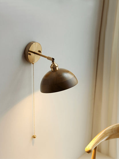 Vintage Wood Wall Lamp with LED Light - Rustic Home Decor
