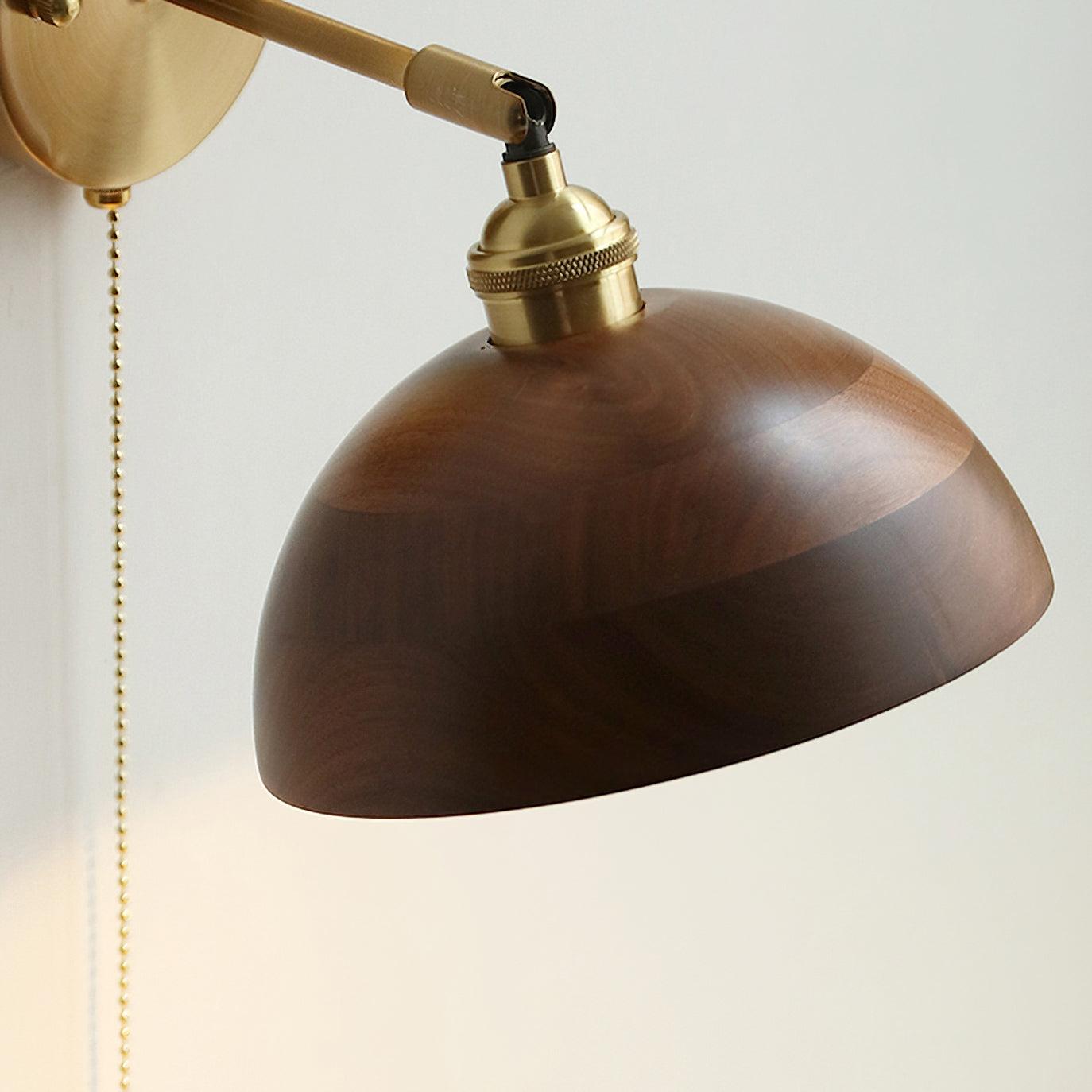 Vintage Wood Wall Lamp with LED Light - Rustic Home Decor