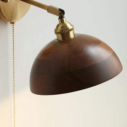 Vintage Wood Wall Lamp with LED Light - Rustic Home Decor