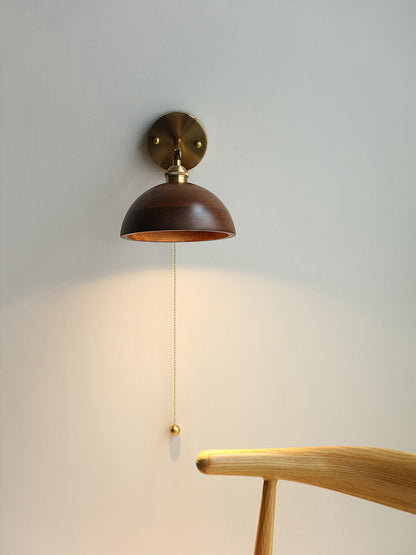 Vintage Wood Wall Lamp with LED Light - Rustic Home Decor
