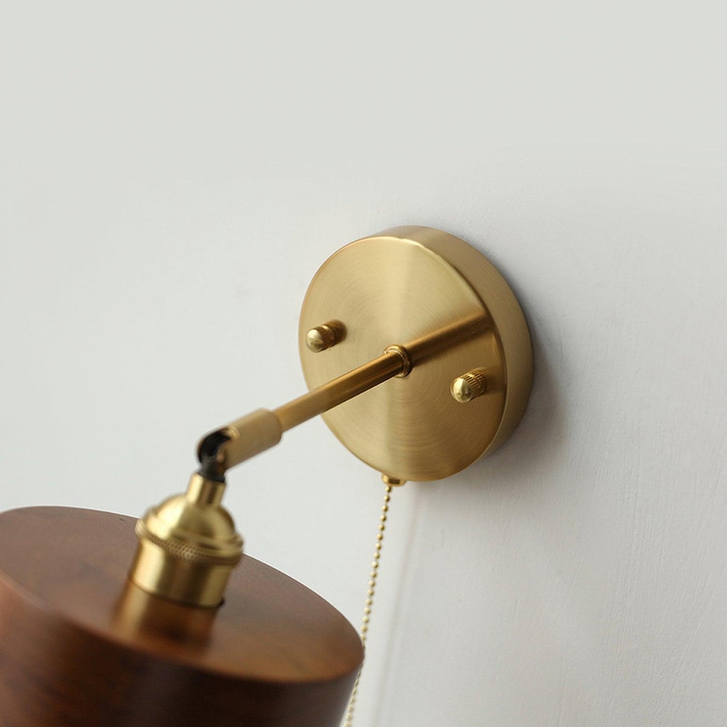 Vintage Wood Wall Lamp with LED Light - Rustic Home Decor