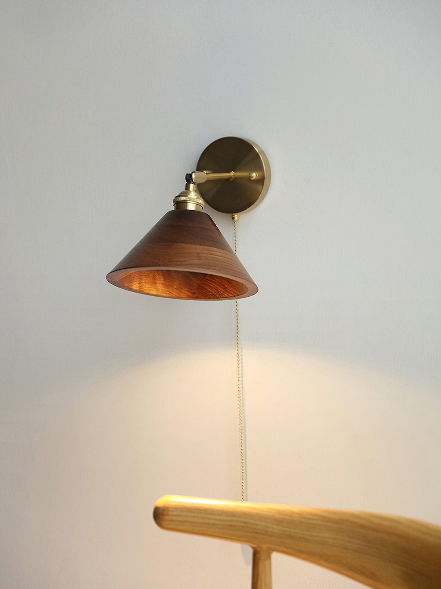 Vintage Wood Wall Lamp with LED Light - Rustic Home Decor