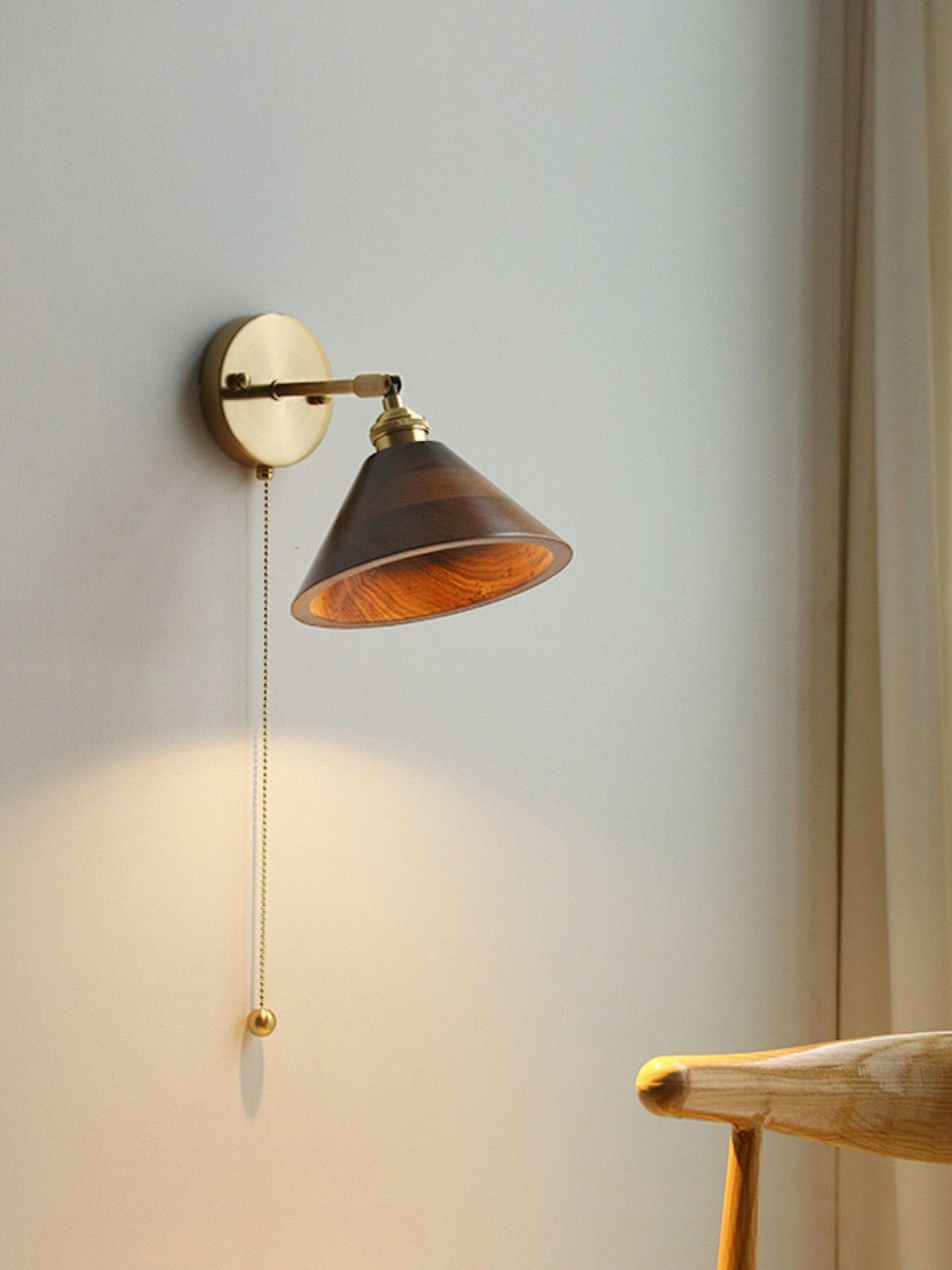 Vintage Wood Wall Lamp with LED Light - Rustic Home Decor