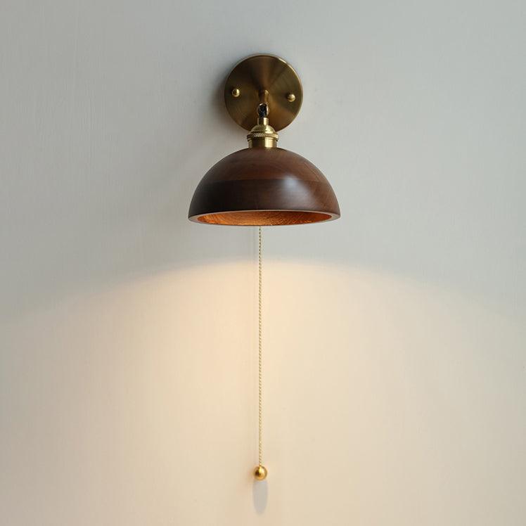 Vintage Wood Wall Lamp with LED Light - Rustic Home Decor
