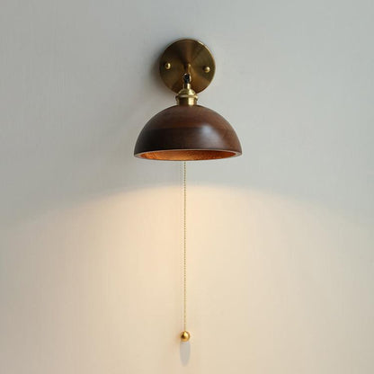Vintage Wood Wall Lamp with LED Light - Rustic Home Decor