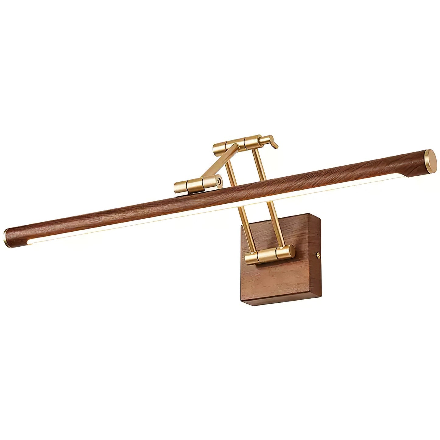 Walnut Color Linear Adjustable Wall Light with LED Illumination