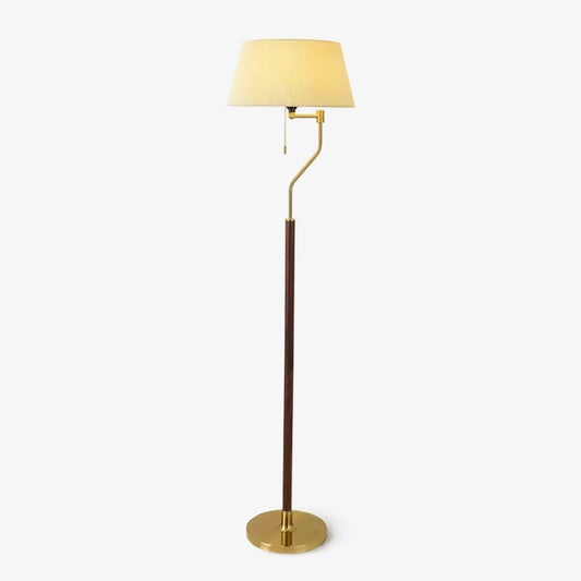 Walnut Whisper Floor Lamp with LED, Gold and Walnut Finish