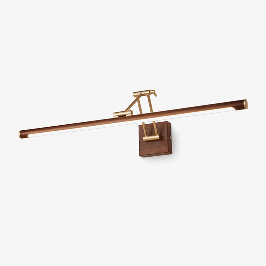 Walnut Color Linear Adjustable Wall Light with LED Illumination