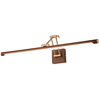 Walnut Color Linear Adjustable Wall Light with LED Illumination