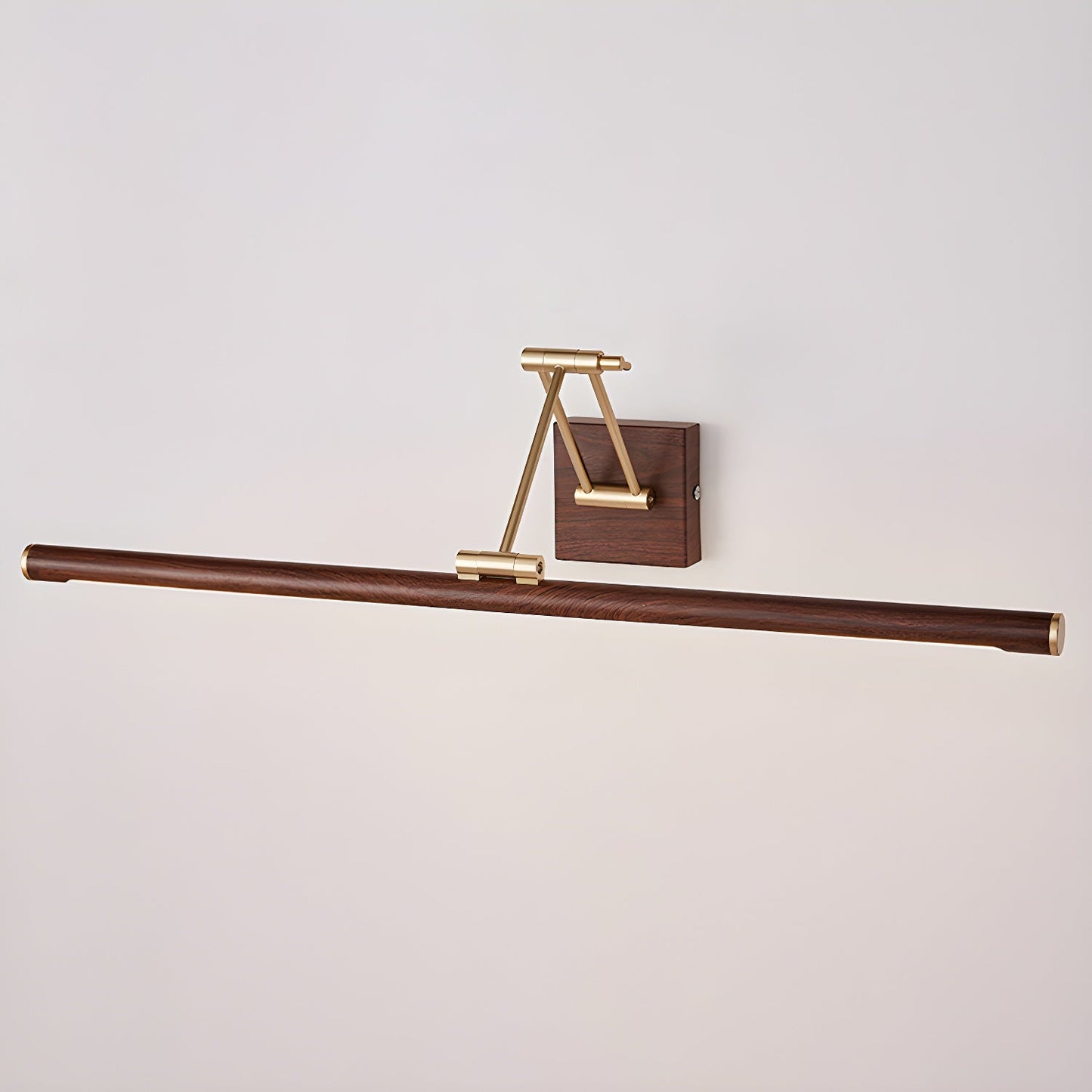 Walnut Color Linear Adjustable Wall Light with LED Illumination