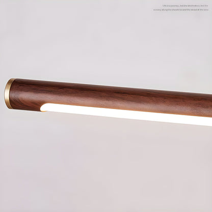 Walnut Color Linear Adjustable Wall Light with LED Illumination