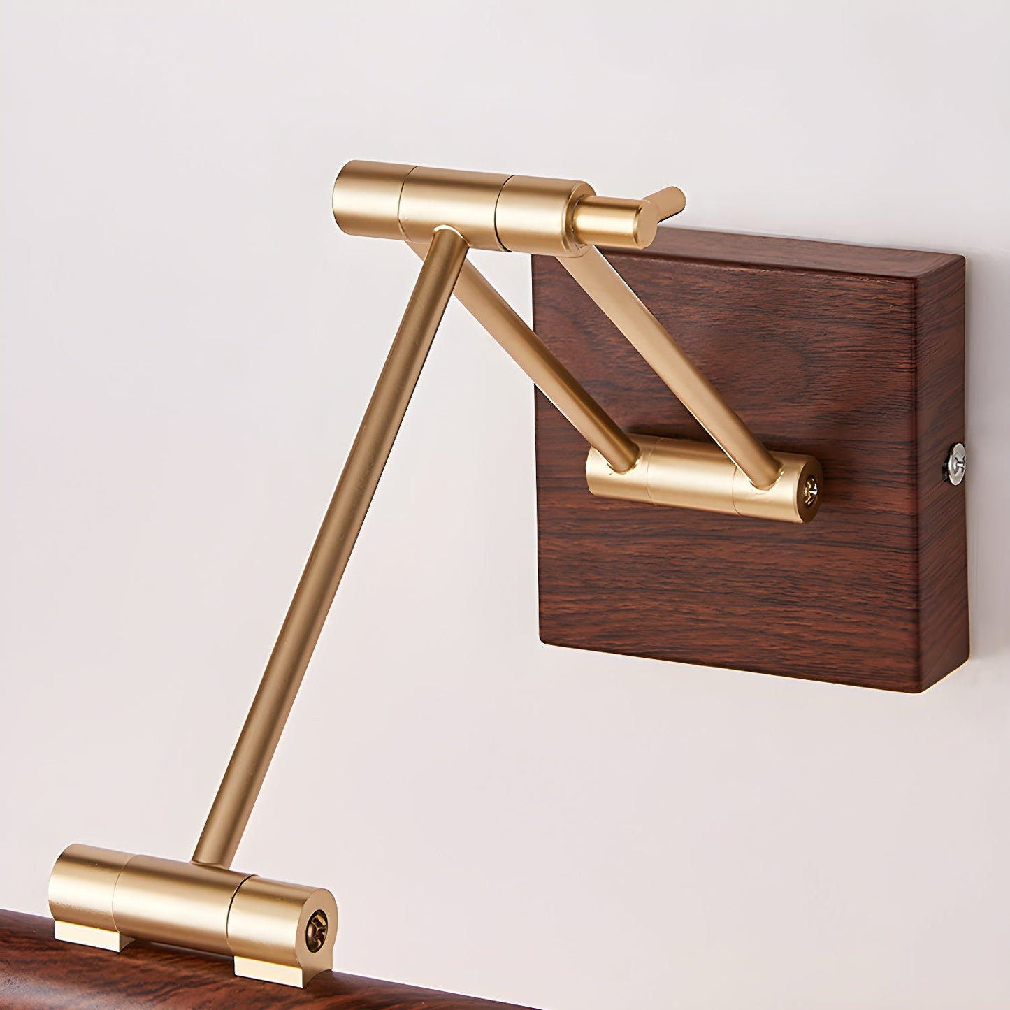 Walnut Color Linear Adjustable Wall Light with LED Illumination