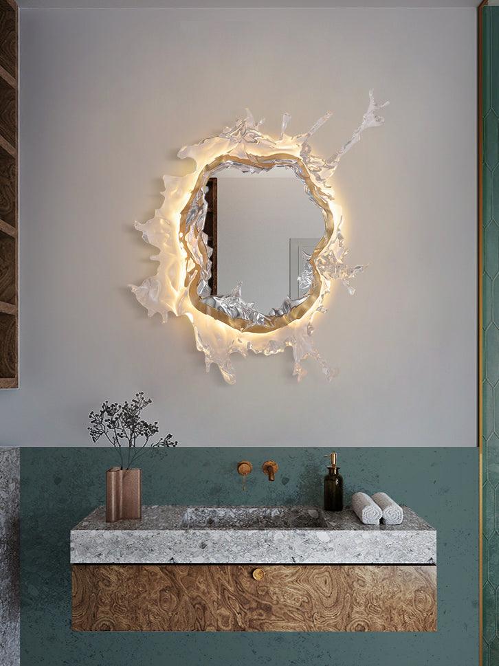 Water Drop Mirror Wall Lamp with Integrated LED Lighting