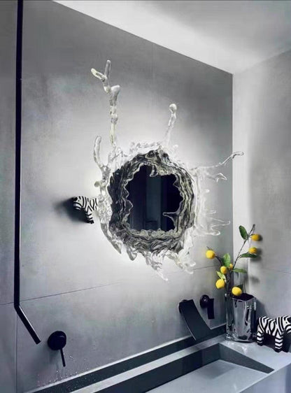 Water Drop Mirror Wall Lamp with Integrated LED Lighting