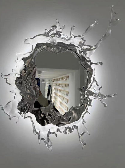 Water Drop Mirror Wall Lamp with Integrated LED Lighting