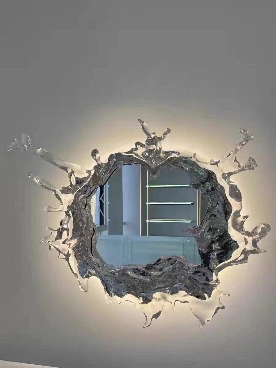 Water Drop Mirror Wall Lamp with Integrated LED Lighting