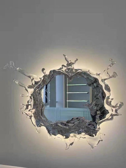 Water Drop Mirror Wall Lamp with Integrated LED Lighting