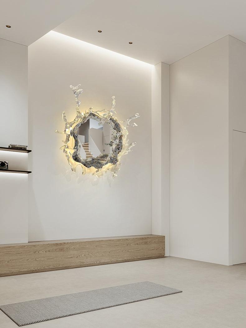 Water Drop Mirror Wall Lamp with Integrated LED Lighting