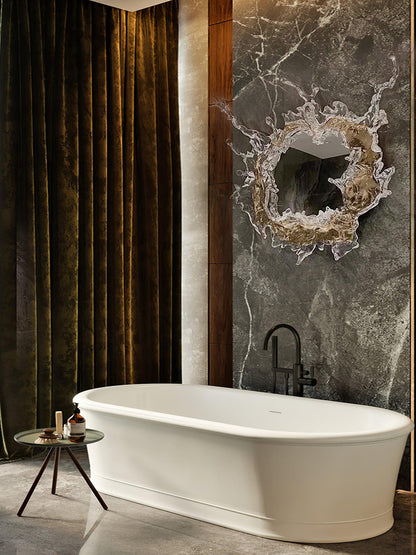Water Drop Mirror Wall Lamp with Integrated LED Lighting