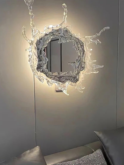 Water Drop Mirror Wall Lamp with Integrated LED Lighting