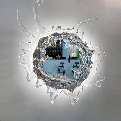 Water Drop Mirror Wall Lamp with Integrated LED Lighting