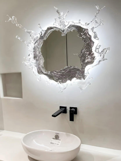 Water Drop Mirror Wall Lamp with Integrated LED Lighting