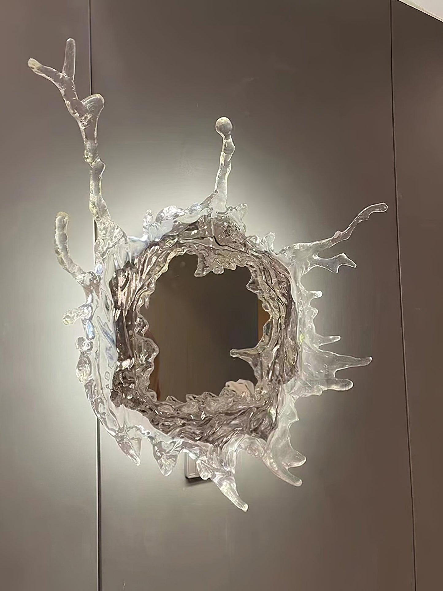 Water Drop Mirror Wall Lamp with Integrated LED Lighting